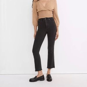 Madewell Cali-demi boot frayed hem black jeans 27